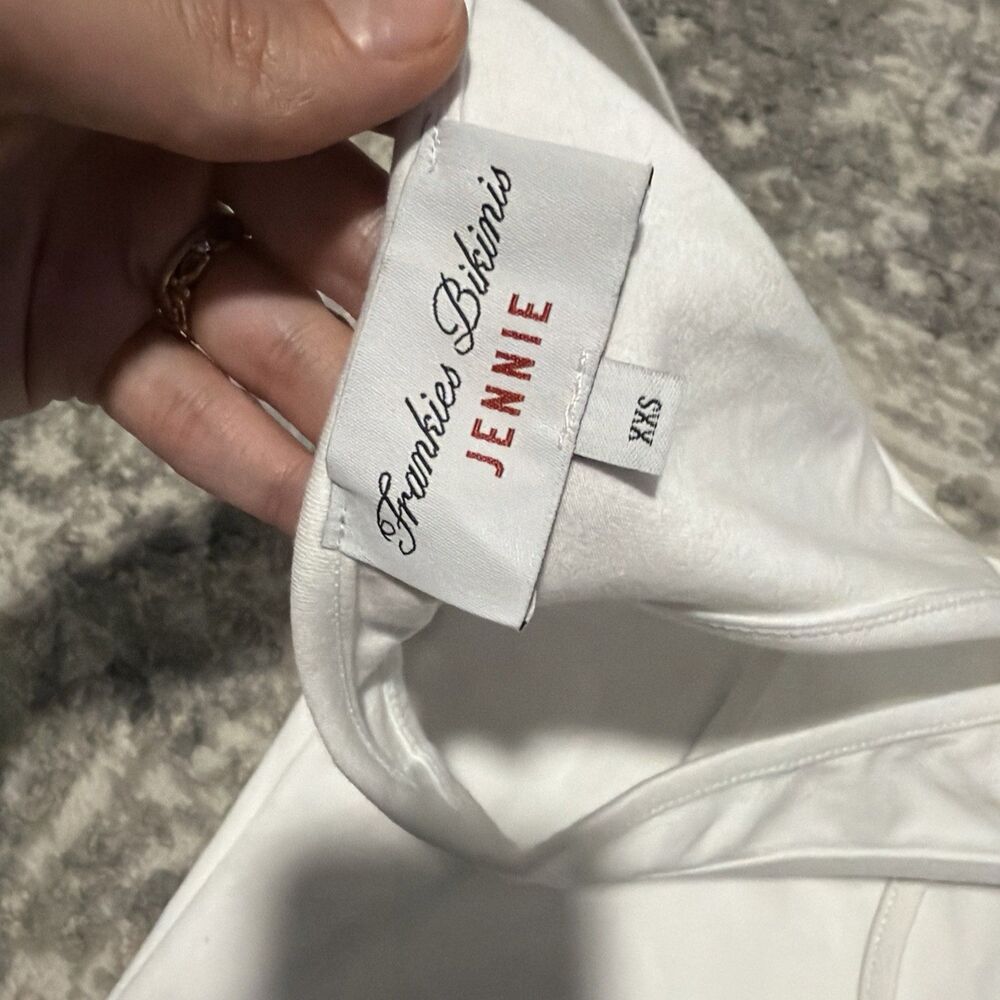 Frankies Bikinis x JENNIE Bianca Cotton Mini Slip Dress White XXS - Picture 3 of 3